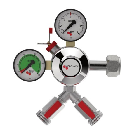 Détendeur MICRO MATIC PremiumPlus CO² avec 2 sorties 3 bar pour bière, indice de réparabilité 9,5/10 (protection anti-déréglage)