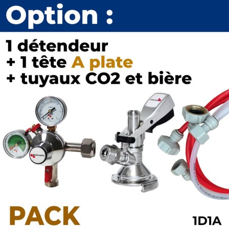 Option pack 1 ligne : détendeur + 1 tête A plate Kronenbourg