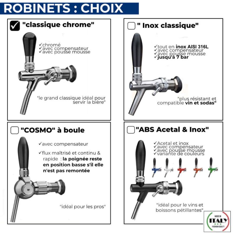 Pompe à bière SELBACH système à sec 130 L/h avec 2 robinets sans bouteille de gaz CO² avec compresseur extérieur