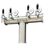 Ensemble de pompe à bière UBC 90l/h avec colonne INOX "TERRA" LED avec 4 robinets de bière
