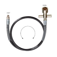 Tuyau CO2 HP haute pression TOF mâle G1/4" - femelle bouteille CO2 - 1,5 m - direct au détendeur